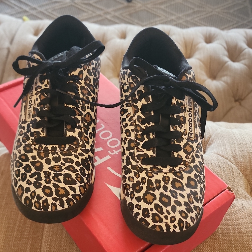 Reebok Animal Print Sneakers with Black Accents